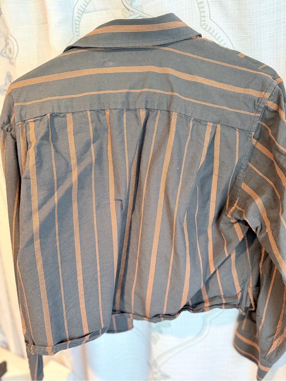 JW ANDERSON Black and Brown Vertical Stripe Button-Down Shirt - Picture 4 of 4